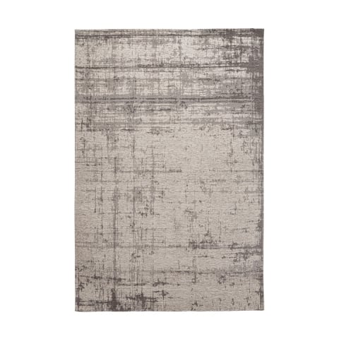 Tapis de salon moderne 200x290cm gris en chenille et polyester Yuno Promotion