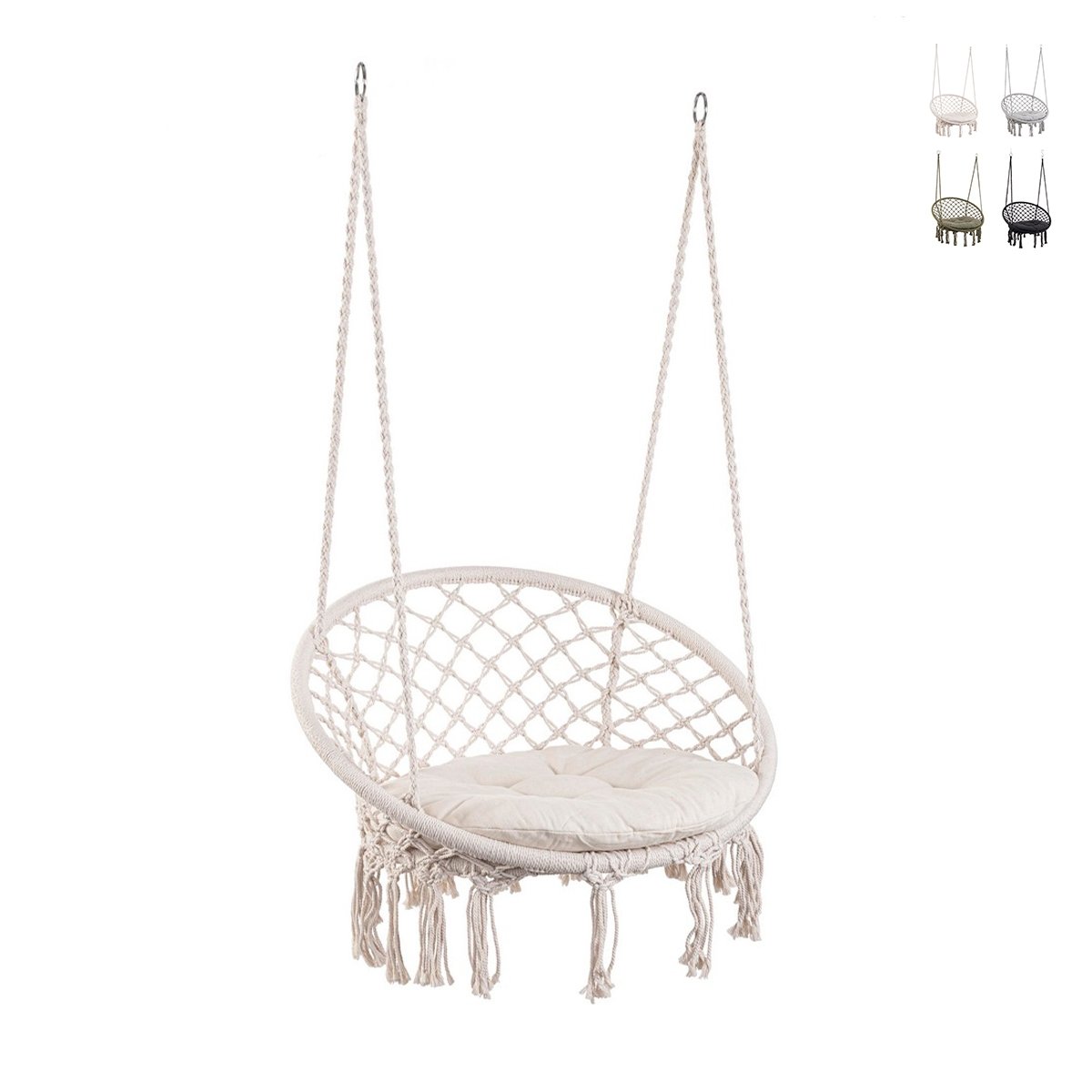 Chaise suspendue hamac de jardin en tissu 80x130cm Javier Promotion Chaise suspendue hamac de jardin en tissu 80x130cm Javier Promotion