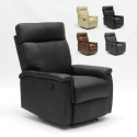 Poltrona Relax Reclinabile con Poggiapiedi in Similpelle Design Aurora 