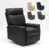 Poltrona Relax Reclinabile con Poggiapiedi in Similpelle Design Aurora 