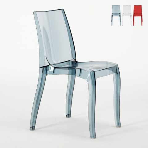 Cristal Light Grand Soleil Design stapelbare Stühle aus transparentem Polycarbonat für Küche und Bar  Aktion