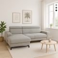 Divano letto estraibile 3 posti con penisola contenitore sinistra Vika Promozione
