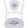 Set tavolo bianco 2 sedie da esterno pieghevoli Le Regole della Colazione Stock