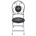 Ensemble table et 2 chaises pliantes d'extérieur en fer noir Pausa Perfetta Offre