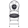 Ensemble table et 2 chaises pliantes d'extérieur en fer noir Pausa Perfetta Offre