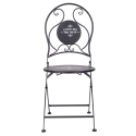 Ensemble table et 2 chaises pliantes d'extérieur en fer noir Pausa Perfetta Remises