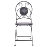 Ensemble table et 2 chaises pliantes d'extérieur en fer noir Pausa Perfetta Remises