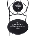 Set tavolo 2 sedie pieghevoli da esterno in ferro nero Pausa Perfetta Sconti
