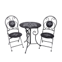 Ensemble table et 2 chaises pliantes d'extérieur en fer noir Pausa Perfetta Promotion