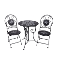 Ensemble table et 2 chaises pliantes d'extérieur en fer noir Pausa Perfetta Promotion