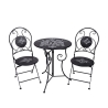 Ensemble table et 2 chaises pliantes d'extérieur en fer noir Pausa Perfetta Promotion