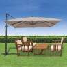 Ombrellone da giardino 3x3 in alluminio a palo laterale girevole Deluxe Vendita