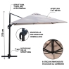 Ombrellone da giardino 3x3 in alluminio a palo laterale girevole Deluxe Catalogo