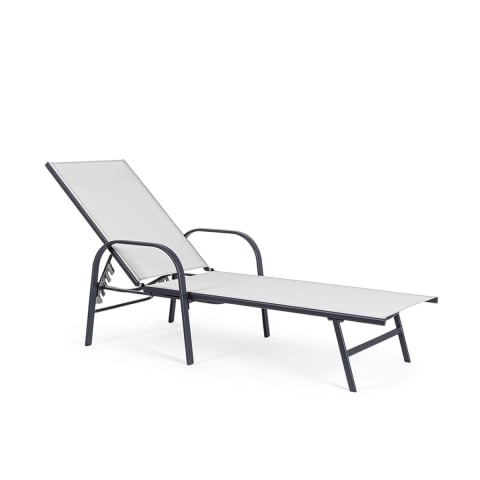 Chaise longue de jardin inclinable blanche Bizzotto Arent Promotion