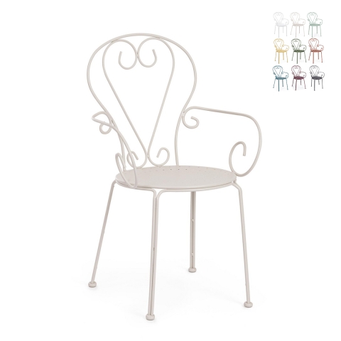 Sedia da giardino esterno impilabile stile shabby chic Bizzotto Etienne Promozione