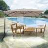 Ombrellone da giardino 3x4 a braccio laterale girevole  Deluxe Vendita