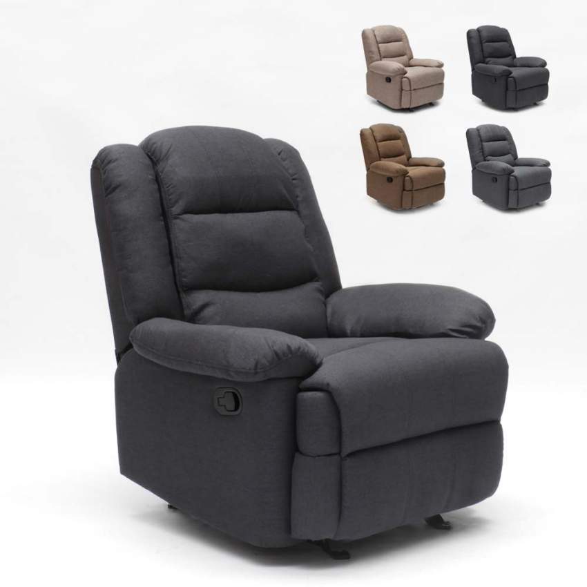 Fauteuil relax inclinable avec repose-pieds en tissu Sofia Fauteuil relax inclinable avec repose-pieds en tissu Sofia
