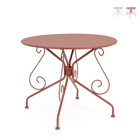 Table ronde de jardin 90 cm extérieur style Bizzotto Etienne Promotion