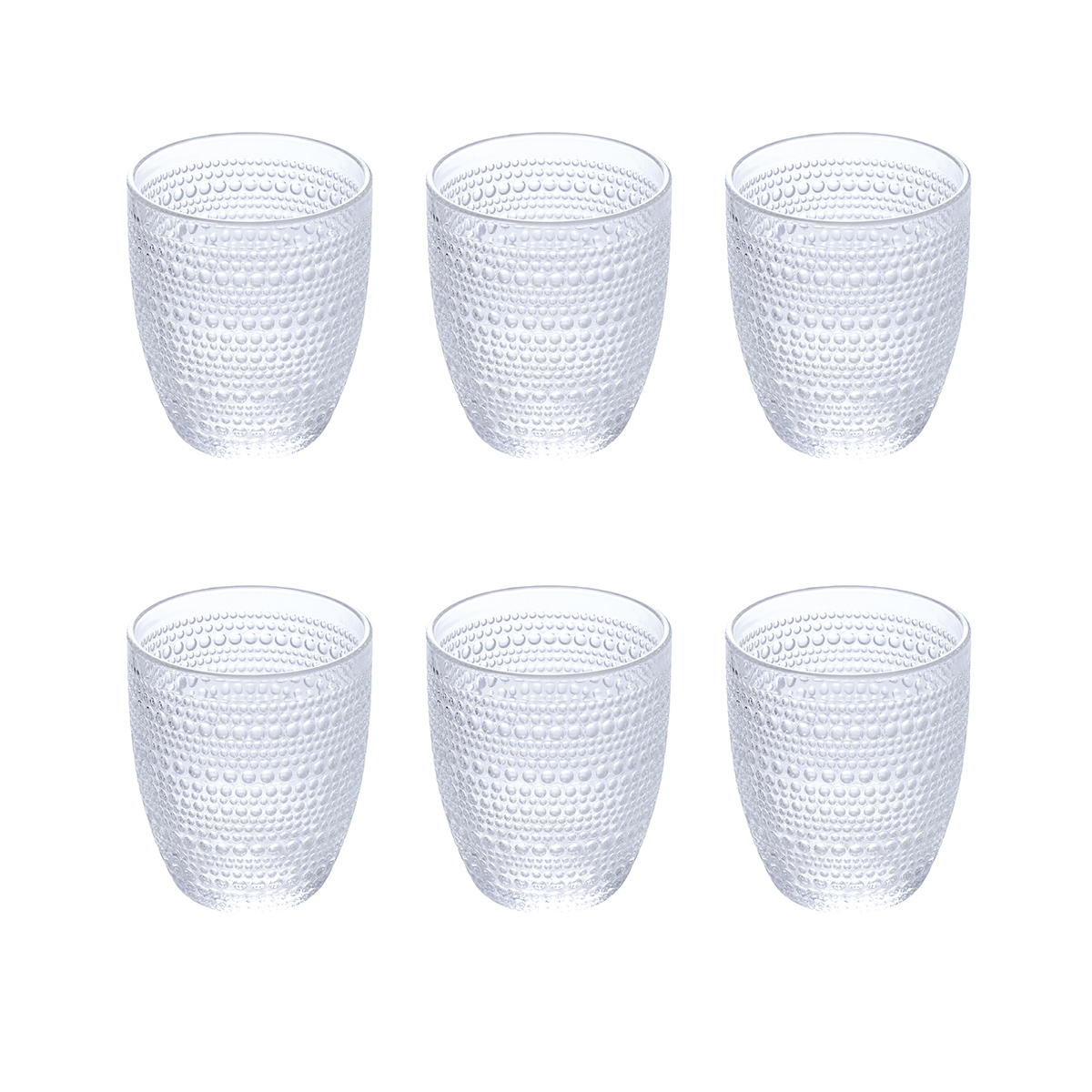 Set 6 bicchieri acqua in vetro decorato 325ml Roma Promozione