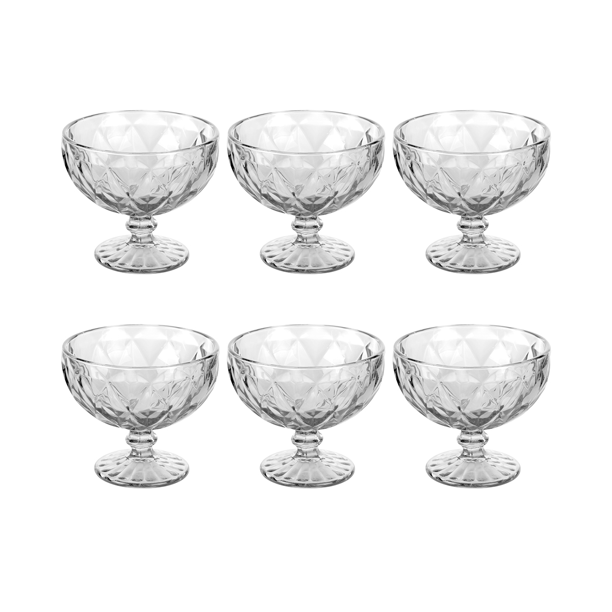 Set aus 6 Eisschalen 400ml aus klarem Glas Elizabeth Aktion Set aus 6 Eisschalen 400ml aus klarem Glas Elizabeth Aktion