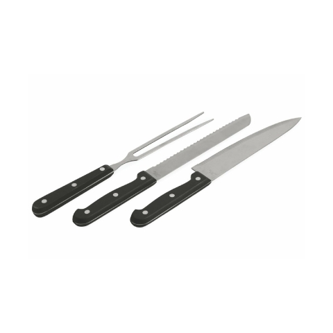 Grivka Grillbesteck-Set aus Edelstahl: 3-teilig mit 2 Messer und Fleischgabel Aktion