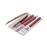 Set mit 4 Grillwerkzeugen aus Edelstahl und Holzschneidebrett Pyros Aktion