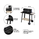 Holzkohlegrill mit Rädern und verstellbarem Grillrost 48x28cm Noxor Katalog