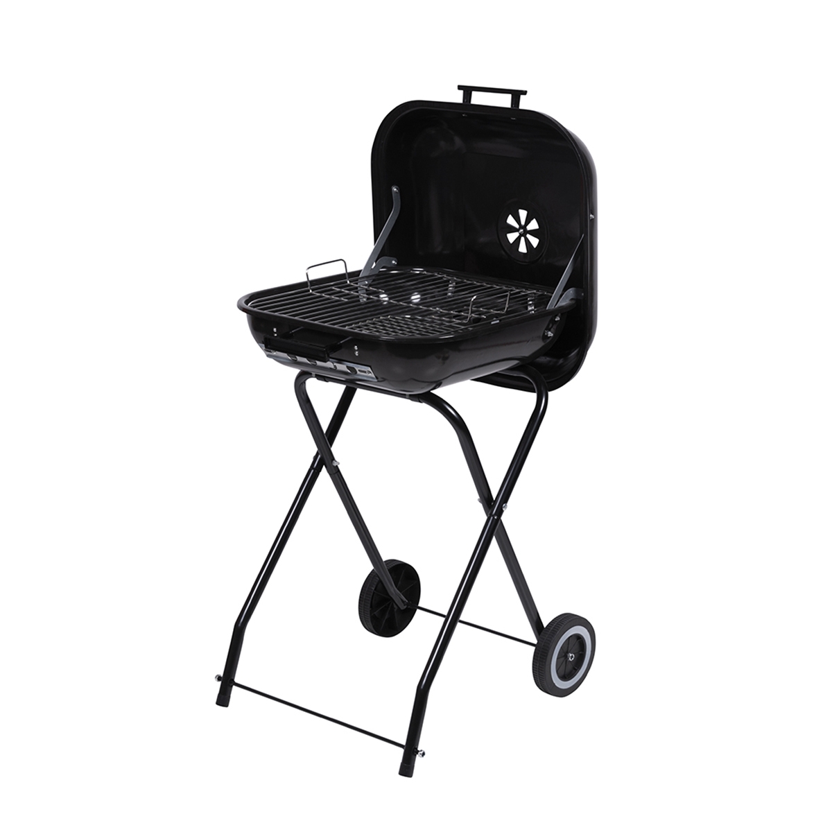 Barbecue au charbon de bois avec roues et couvercle 49x83x47cm Toska Promotion Barbecue au charbon de bois avec roues et couvercle 49x83x47cm Toska Promotion