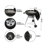 Barbecue a carbonella rotondo griglia 55cm con coperchio e ruote Ardena Scelta
