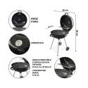 Barbecue à charbon rond Ø57x90cm avec roues et couvercle Seara Prix