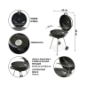 Barbecue à charbon rond Ø57x90cm avec roues et couvercle Seara Prix
