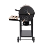 Barbecue au charbon avec couvercle, roues, 2 tablettes en bois Matambre Remises