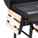 Barbecue au charbon avec couvercle, roues, 2 tablettes en bois Matambre Modèle