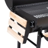 Barbecue au charbon avec couvercle, roues, 2 tablettes en bois Matambre Modèle