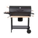 Barbecue au charbon avec couvercle, roues, 2 tablettes en bois Matambre Catalogue