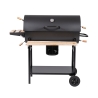 Barbecue au charbon avec couvercle, roues, 2 tablettes en bois Matambre Catalogue