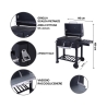 Barbecue au charbon avec couvercle, grille réglable et roues Grilla 