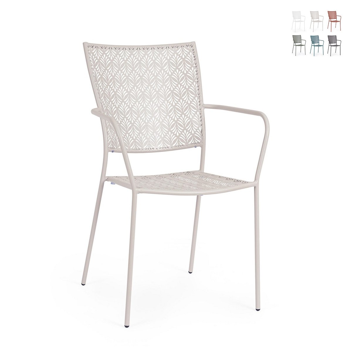 Chaise de jardin empilable avec accoudoirs en acier Bizzotto Lizette Promotion Chaise de jardin empilable avec accoudoirs en acier Bizzotto Lizette Promotion