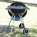 Runder Holzkohlegrill aus Stahl mit Deckel und Rädern Torka Sales