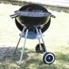 Runder Holzkohlegrill aus Stahl mit Deckel und Rädern Torka Sales