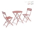 Ensemble table de jardin ronde 2 chaises pliantes Bistrot Promotion