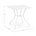 Table de jardin carré en acier 70x70x71cm Bizzotto Kelsie Dimensions