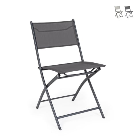 Chaise d'extérieur pliante en acier et textilène Bizzotto Martinez Promotion