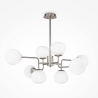 Suspension moderne pour salon 8 sphères en verre blanc Erich Maytoni Modèle