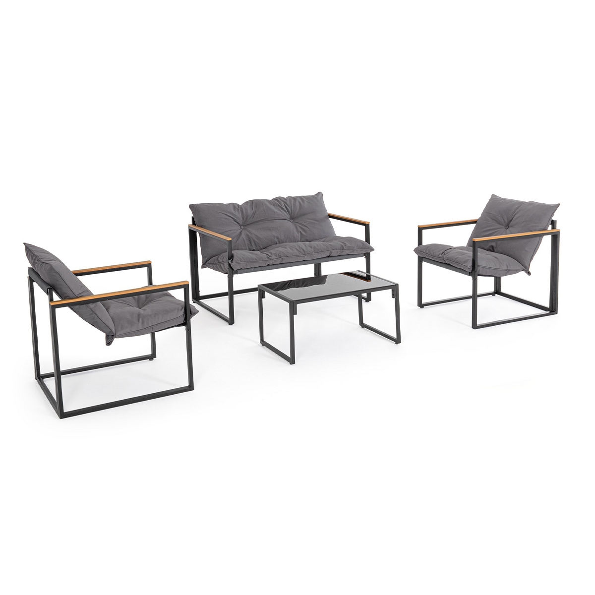 Salotto da giardino esterno 2 poltrone divano e tavolino Bizzotto Ilda Promozione Salotto da giardino esterno 2 poltrone divano e tavolino Bizzotto Ilda Promozione