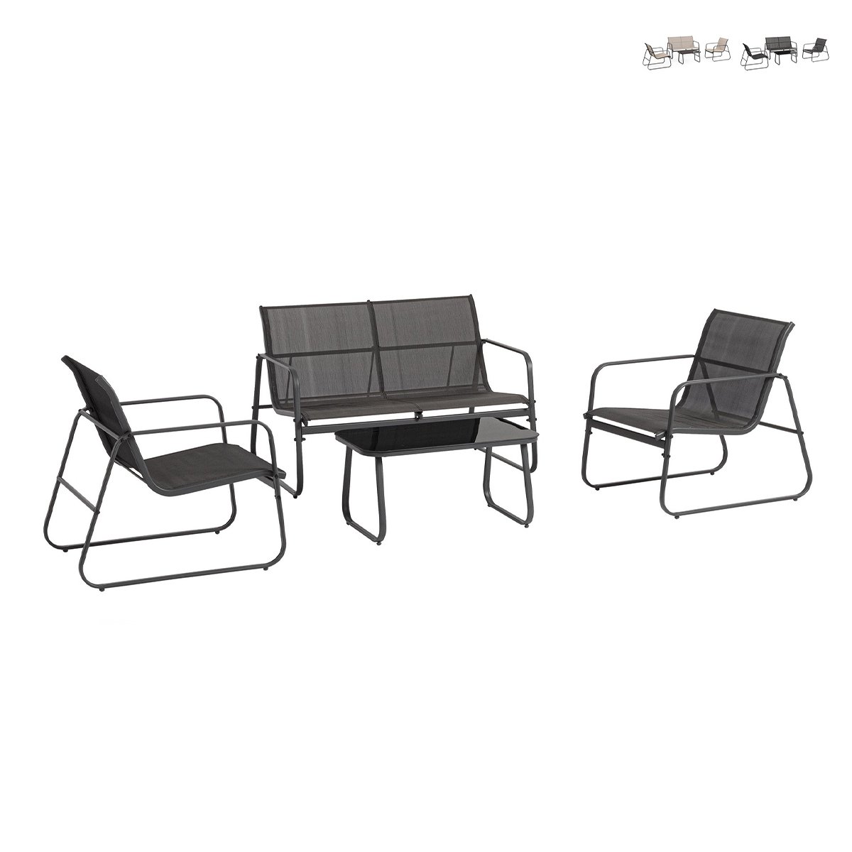 Salotto da giardino moderno divano 2 poltrone tavolino Bizzotto Gonzalo Offerta Salotto da giardino moderno divano 2 poltrone tavolino Bizzotto Gonzalo Offerta