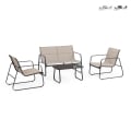 Salon de jardin moderne canapé 2 fauteuils table basse Bizzotto Gonzalo Promotion