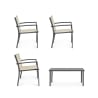 Salon de jardin 2 fauteuils canapé table basse beige Bizzotto Florida Offre
