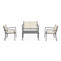 Salotto da giardino 2 sedie divano tavolino beige Bizzotto Florida Vendita
