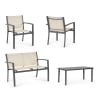 Salon de jardin 2 fauteuils canapé table basse beige Bizzotto Florida Catalogue